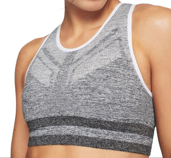 LNDR Women's Light Grey Marl Shape Sports Bra #SV728 NWT