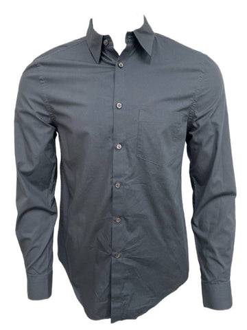 BLK DNM Men's Dark Grey Long Sleeve Button Up Shirt 4 Size L NWT