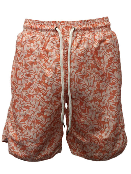 GRAYERS Men's Orange Arabesque Leaf Swim Shorts 8" #SW05219 Large NWT
