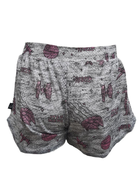 TEREZ Girl's Grey Star Wars Doodle Shorts #33018341 NWT