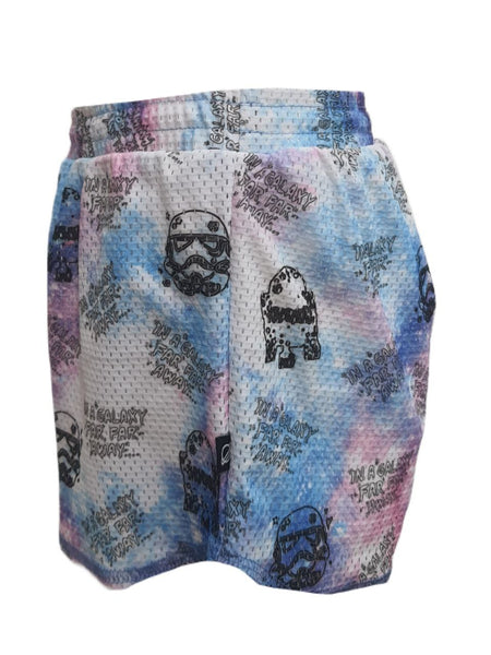 TEREZ Girl's Multicolor Star Wars Galaxy Shorts #333018342 NWT