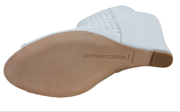 REBECCA MINKOFF Women's White Perforated Sienna Wedge Booties #M1070460 10 NWB