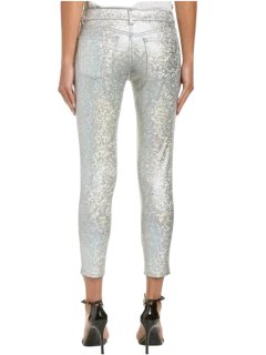 DL1961 Women's Silver Metal Florence Instasculpt Cropped Size 28 NWT