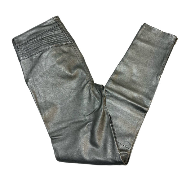 BLK DNM Women's Silver Slim Fit Leather Pant 1 Size 29 NWT