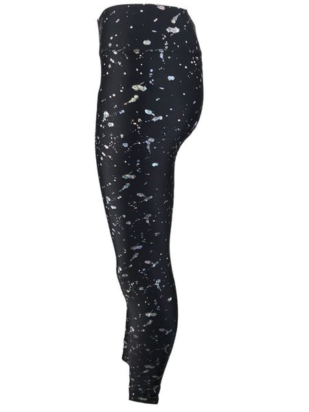 TEREZ Women's Black Metallic Splatter Leggings #22258110 NWT