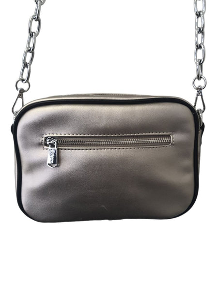 URBAN ORIGINALS Women's Silver Mindful Vegan Leather Crossbody Bag #420010 NWT