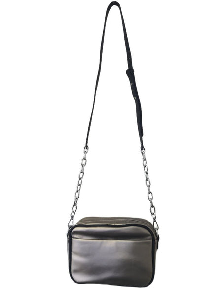 URBAN ORIGINALS Women's Silver Mindful Vegan Leather Crossbody Bag #420010 NWT