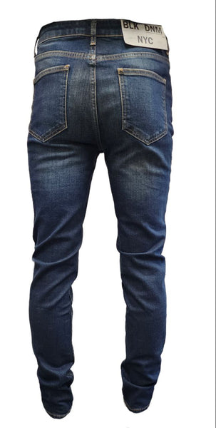 BLK DNM Men's Blue Slim Fit Straight Denim Stone Wash Cotton Jeans NWT