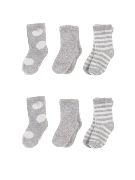 LITTLE GIRAFFE Baby's Grey 6 Pairs Soft Dolce Lollipop Socks 0-12 month NWB
