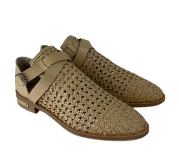 Freda Salvador Women's Nude Spark Ankle Strap Bootie Loafer NBW