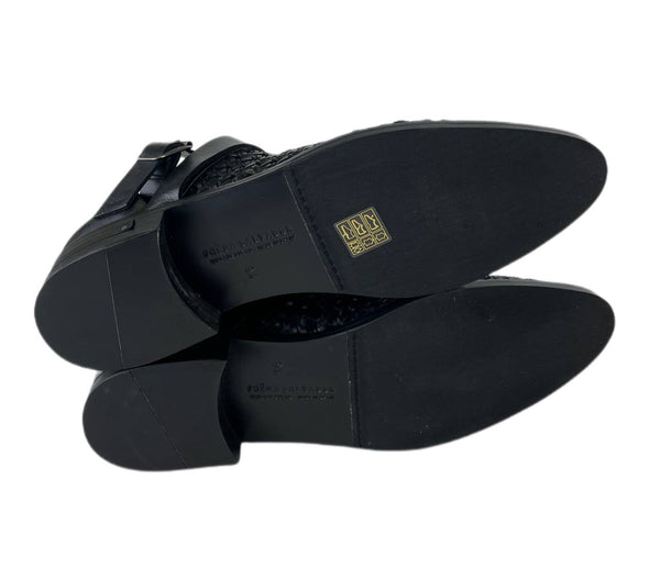 Freda Salvador Women's Black Spark Ankle Strap Bootie Loafers NWB