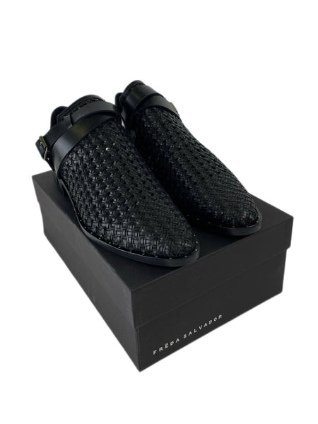 Freda Salvador Women's Black Spark Ankle Strap Bootie Loafers NWB