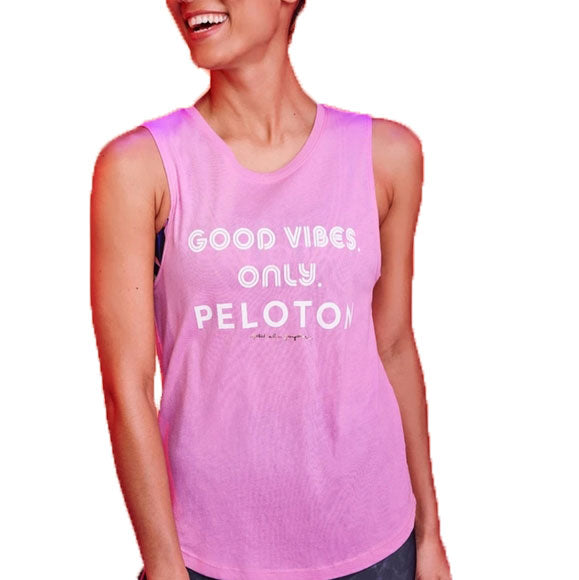 SPIRITUAL GANGSTER Women's Pink Good Vibes Muscles Tank $48