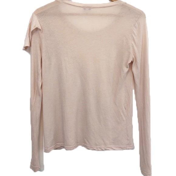 SPLENDID Women's Pale Pink Ruffle Cotton Long Sleeve Top $68 NWT