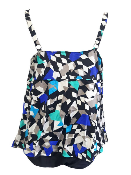 PENBROOKE Women's Blue Skirted One Piece D Cup Swimsuit #521473 24 NWT