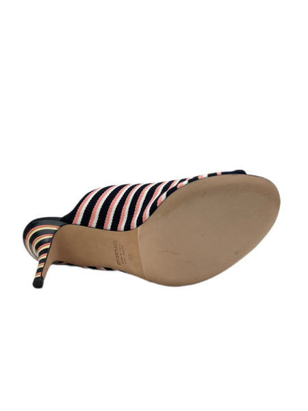 Max Mara Women's Pesca Stagno Striped Open Toe Heeled Sandals Size 9 NWT