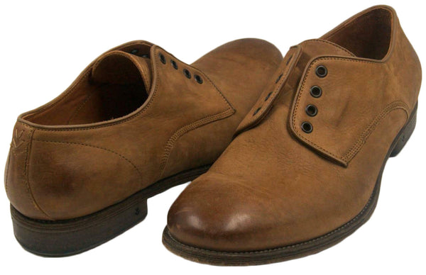 JOHN VARVATOS Men's Wood Brown Stanton Laceless Derby NEW