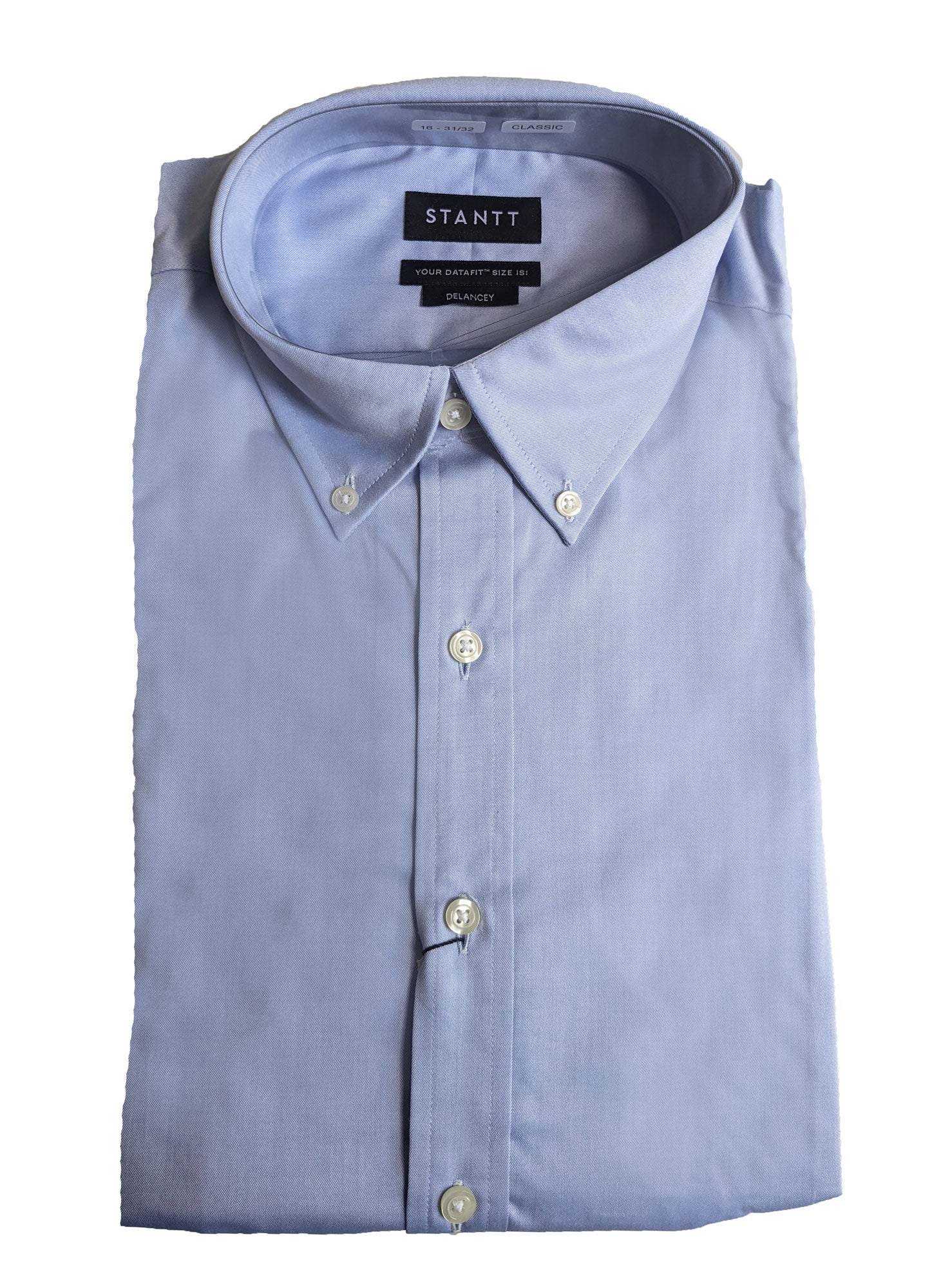 stantt dress shirts STANTT Light Blue Wrinkle Resistant Twill Casual Button Up Shirt Delancey Fit