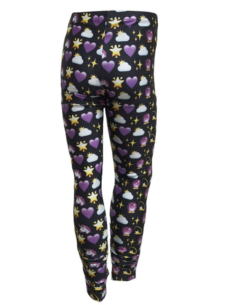 TEREZ Girl's Black Magic Emoji Leggings #4018170 14 Years NWT