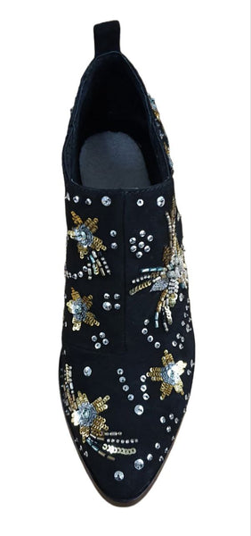 REBECCA MINKOFF Women's Black Stargazer Lucy Embroidery Booties NWB