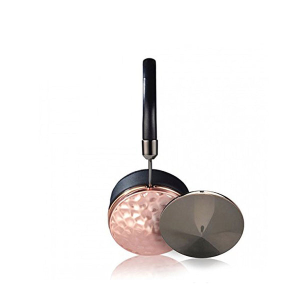 Frends Taylor Black Leather Over-the-Ear Headphones Bundle - Hammered Rose Gold