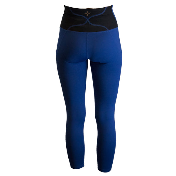TOMMIE COPPER Women's Lower Back Support Capri Leggings, Cobalt Blue
