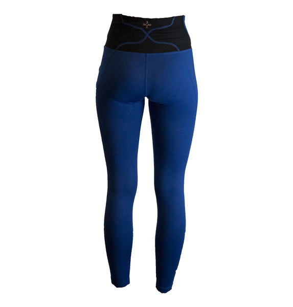 TOMMIE COPPER Women's Lower Back Support Legging, Cobalt Blue