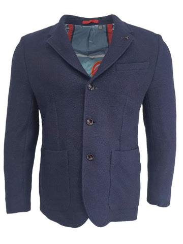 TED BAKER Men's Blue Textured Wool 3 Button Blazer #MMJ-KAPOOR NWT