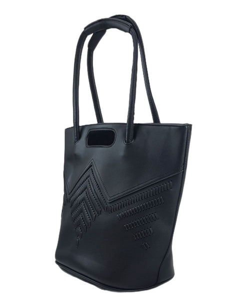 URBAN ORIGINALS Women's Black Vegan Leather Tote Bag #BGG One Size NWT