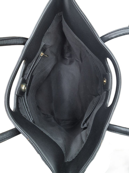 URBAN ORIGINALS Women's Black Vegan Leather Tote Bag #BGG One Size NWT