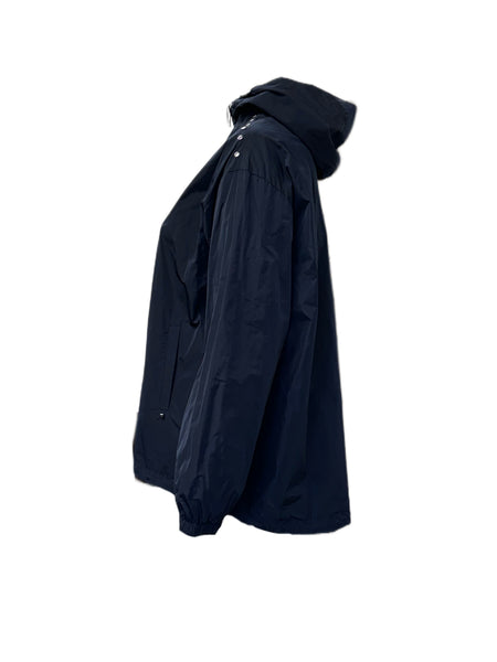 Marina Rinaldi Women's Navy Tabella Zipper Closure Rain Coat NWT
