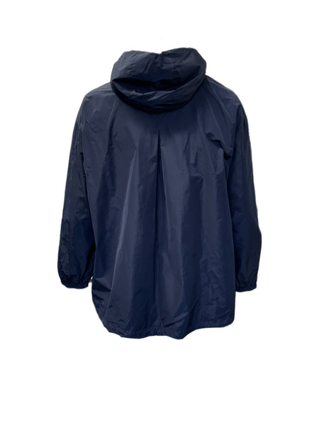 Marina Rinaldi Women's Navy Tabella Zipper Closure Rain Coat NWT