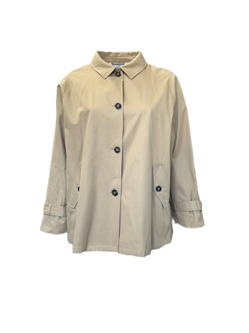 Marina Rinaldi Women's Beige Tableaubis Button Closure Rain Coat NWT