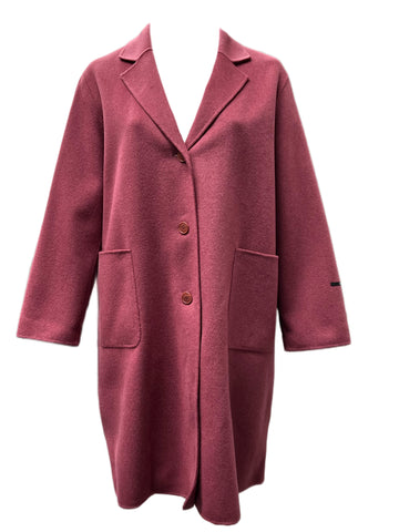 Marina Rinaldi Women's Burgundy Tabloid Wool Blended Coat NWT