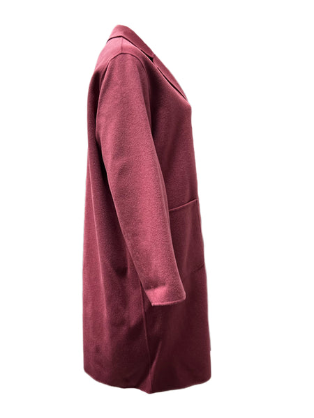 Marina Rinaldi Women's Burgundy Tabloid Wool Blended Coat NWT