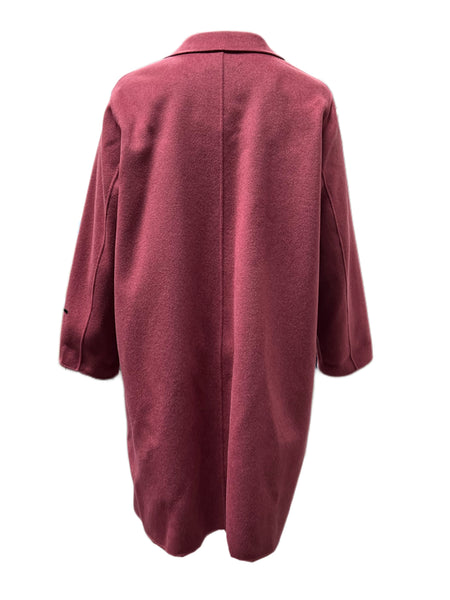 Marina Rinaldi Women's Burgundy Tabloid Wool Blended Coat NWT