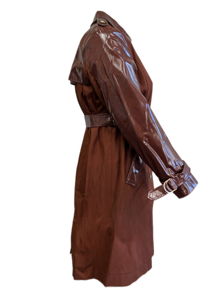 Marina Rinaldi Women's Tobacco Taroochi Cotton Trench Coat NWT