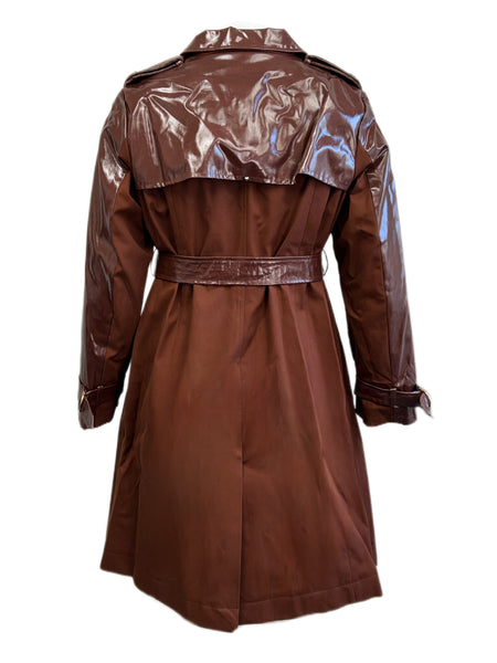 Marina Rinaldi Women's Tobacco Taroochi Cotton Trench Coat NWT