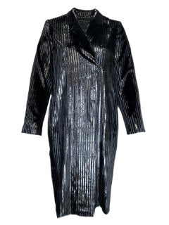 Marina Rinaldi Women's Black Tarsia Open Front Jacket Size 22W/31 NWT