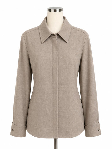 Max Mara Women's Brown Tebaide Button Closure Shirt NWT
