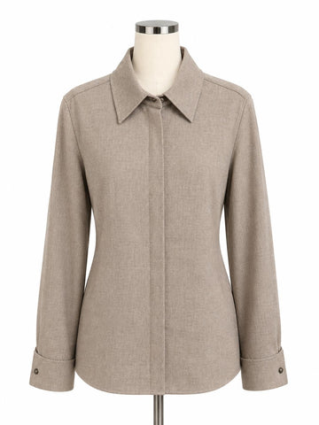 Max Mara Women's Brown Tebaide Button Closure Shirt NWT