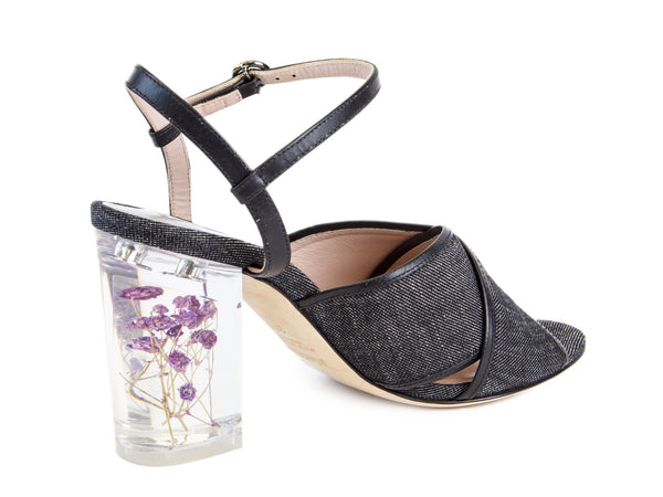 Max Mara Women's Tebano Denim Block Heel Sandals