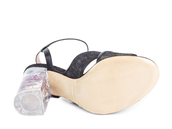 Max Mara Women's Tebano Denim Block Heel Sandals