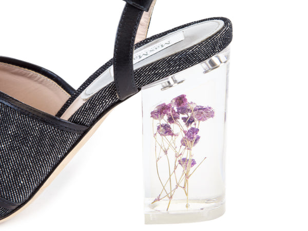 Max Mara Women's Tebano Denim Block Heel Sandals