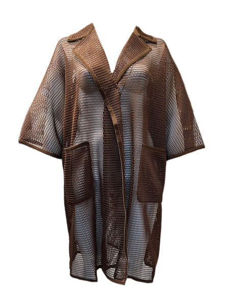 Marina Rinaldi Women's Brown Teiera Mesh Jacket Size 22W/31 NWT