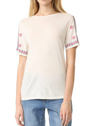 REBECCA MINKOFF Women's Chalk Short Sleeve Telulah Top $98 NWT