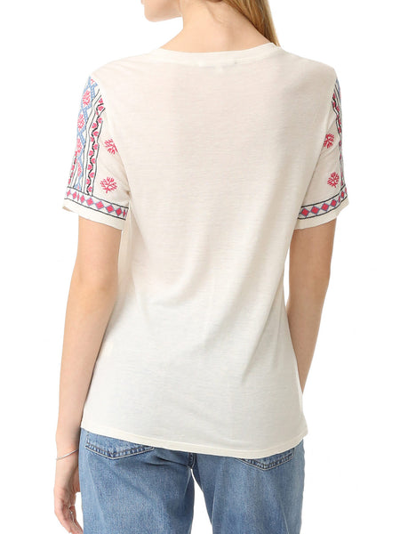 REBECCA MINKOFF Women's Chalk Short Sleeve Telulah Top $98 NWT