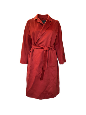 Marina Rinaldi Women's Red Tempera Belted Coat NWT
