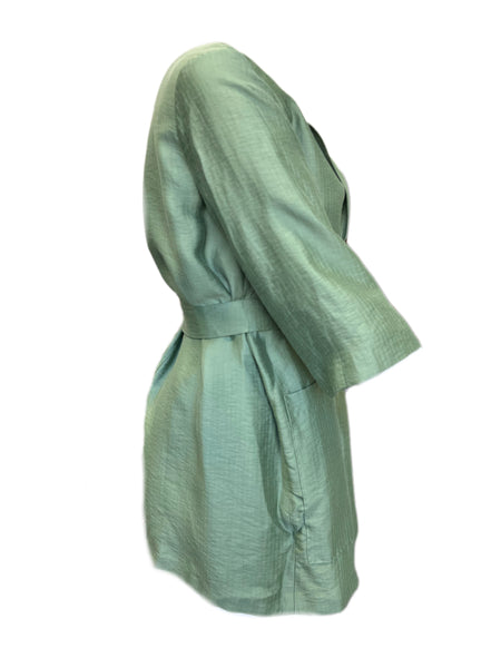Marina Rinaldi Women's Green Tempera Belted Wrap Jacket NWT