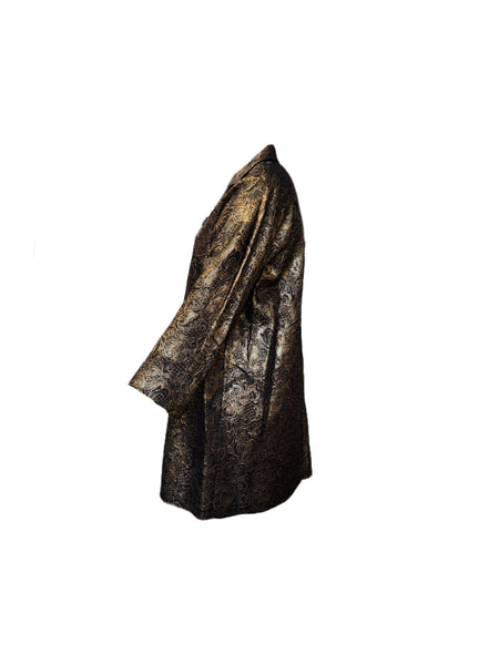 Marina Rinaldi Women's Gold Tempera Button Closure Jacket Size 22W/31 NWT